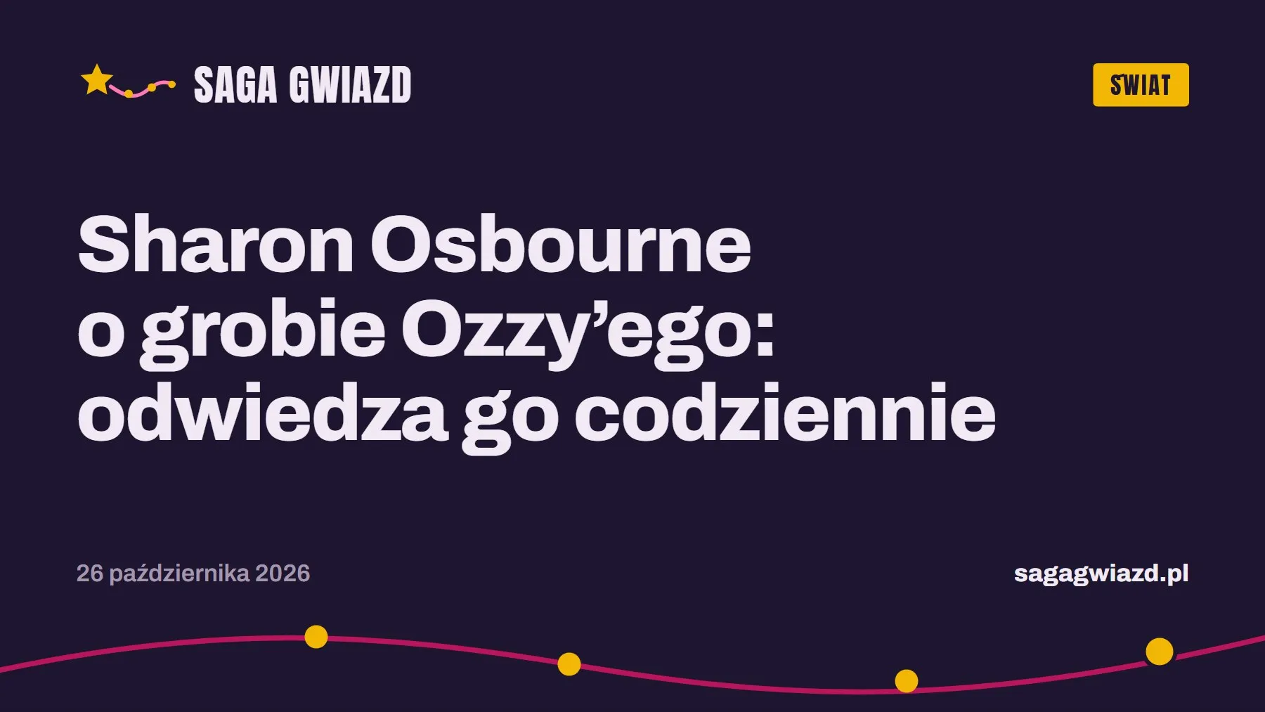 Grafika Saga Gwiazd: Sharon Osbourne o grobie Ozzy’ego: odwiedza go codziennie